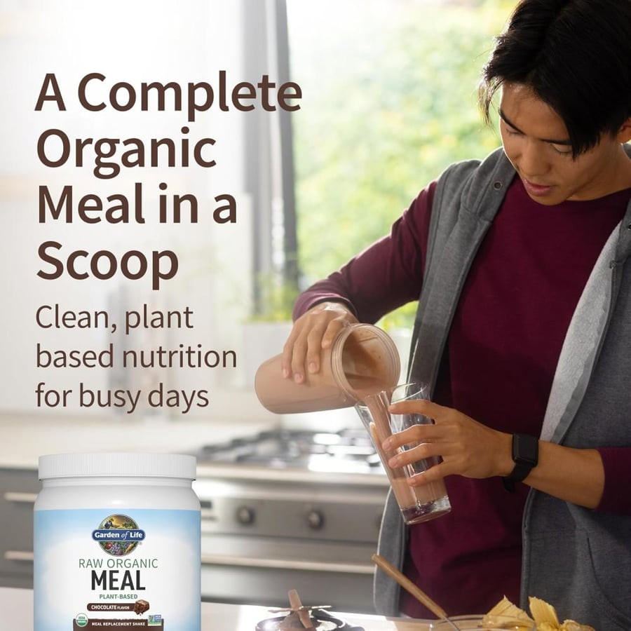 Garden of Life Raw Organic Shake & Meal Replacement, Chocolate Cacao, 1.1lbs (509g)