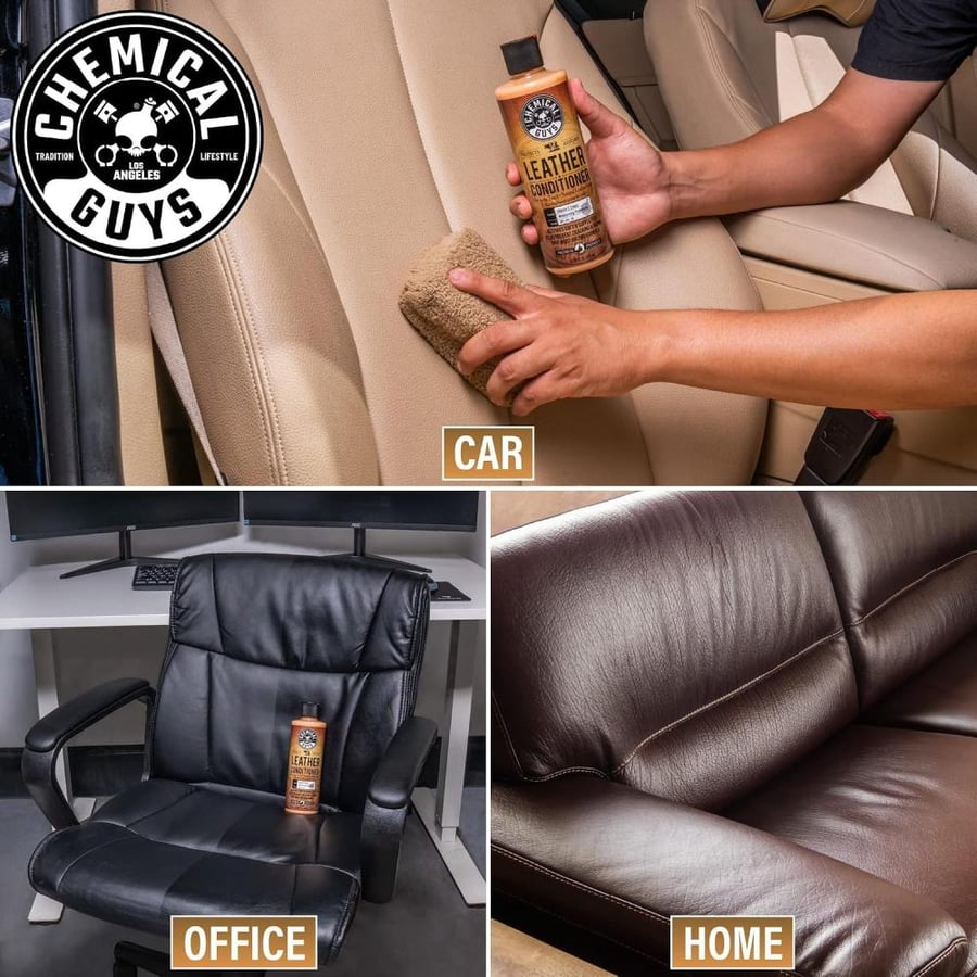 Chemical Guys SPI_109_16 Leather Cleaner and Leather Conditioner Kit for Use on Leather Apparel, Furniture, Car Interiors, Shoes, Boots, Bags & More (2-16 fl oz Bottles)