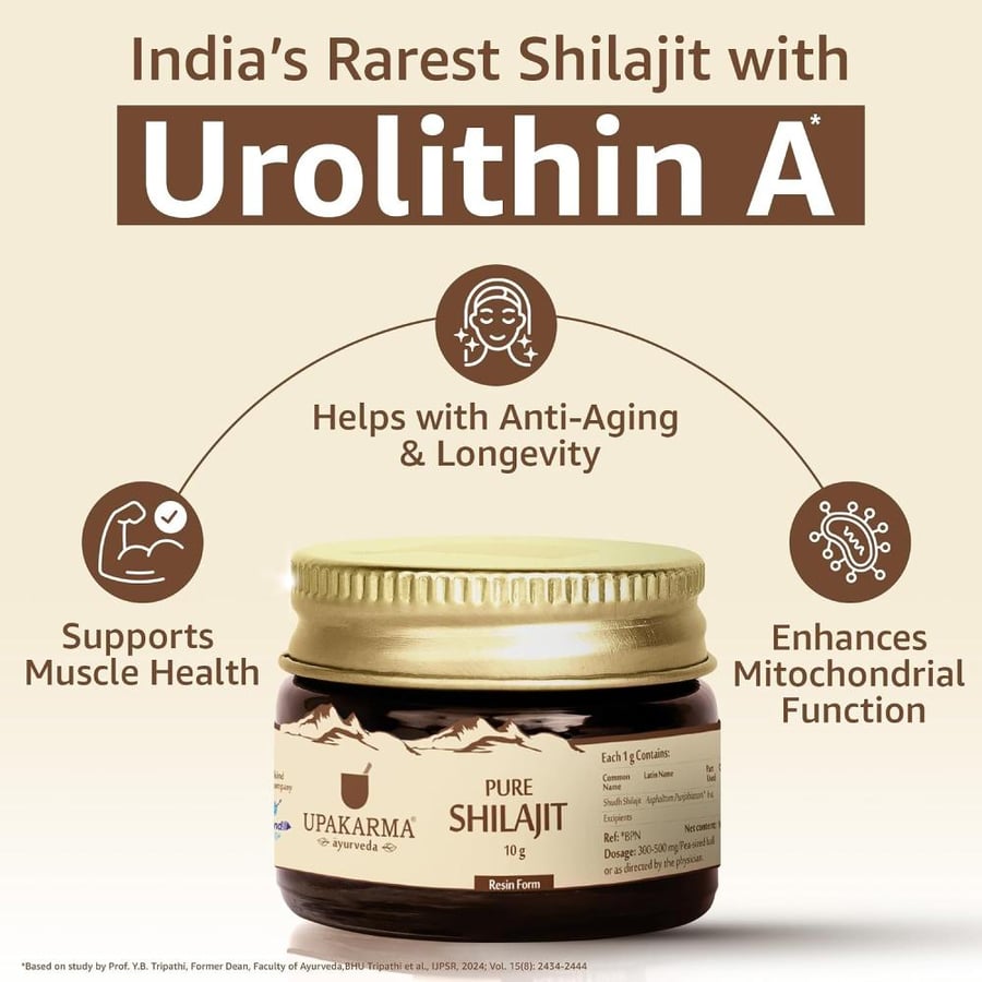 UPAKARMA Original Shilajit/Shilajeet Resin 10g | Boost Performance, Power, Stamina, Strength | Lab Tested | Pack of 1