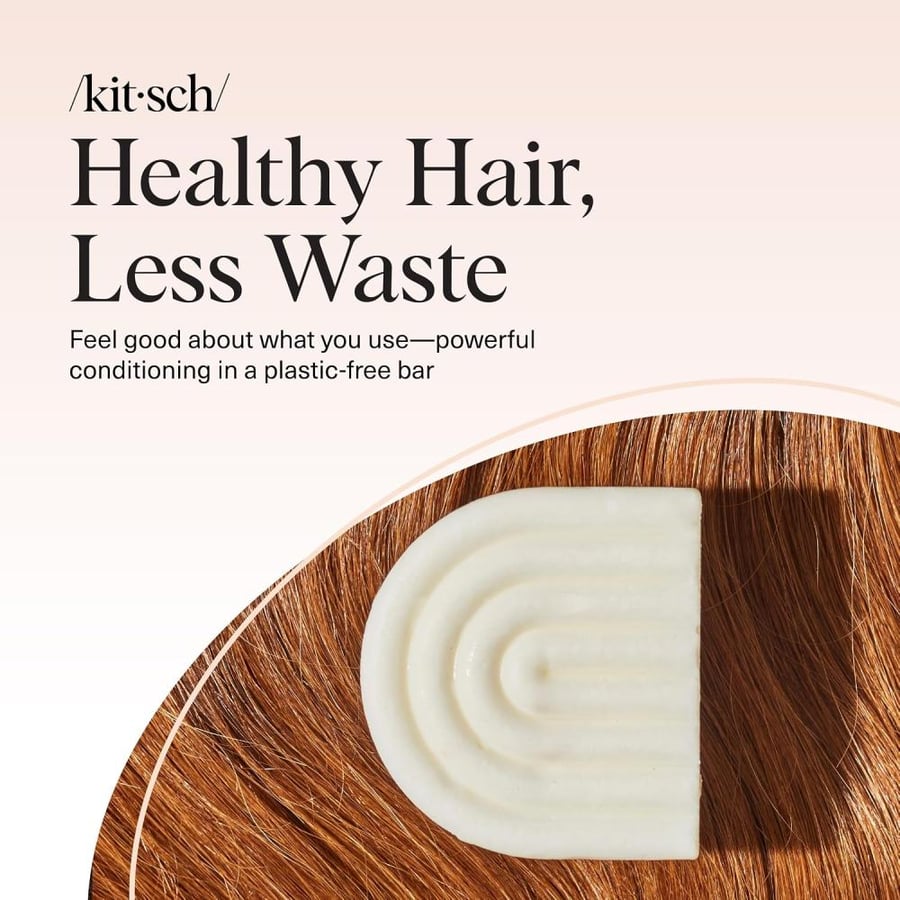 Kitsch Rice Water Hair Conditioner Bar for All Hair Types, Organic, Natural Strengthening, Cleansing and Moisturizing Solid Conditioner Bar Made in US, Eco-Friendly, Paraben Free, Sulfate Free, 2.7 oz