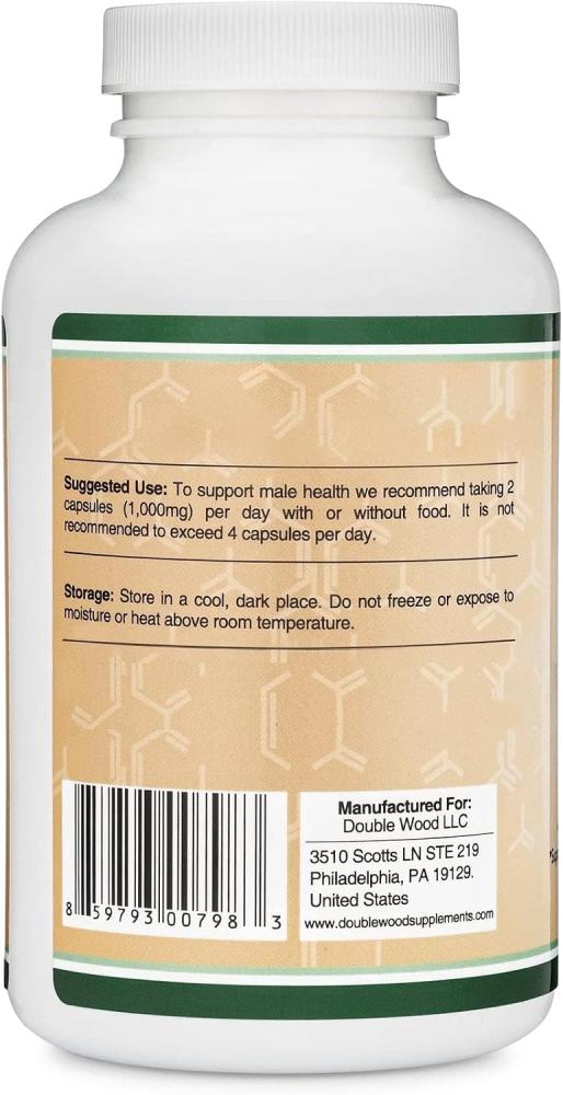 Tribulus Terrestris for Men (Purest 95% Saponin Content) 210 Capsules, 1,000mg Concentrated Fruit Extract (Third Party Tested, Non-GMO) for Stamina and Energy by Double Wood