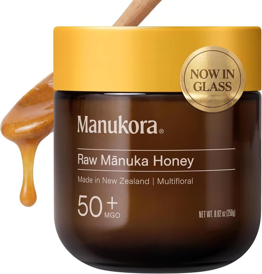 Manukora Raw Manuka Honey MGO 50+, New Zealand Honey, Non-GMO, 3rd-Party Tested, Glyphosate Residue Free Certified, 2000+ Natural Compounds, Traceable from Hive-to-Hand, Daily Wellness Support – 250g