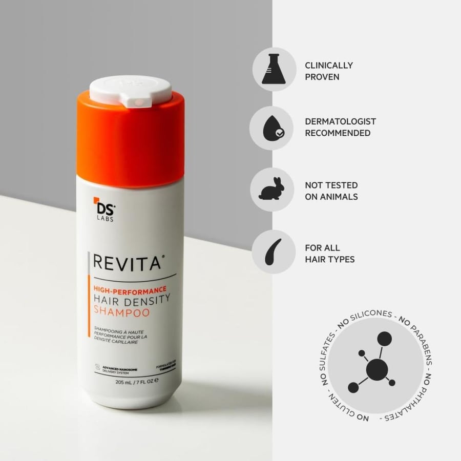 DS Laboratories Revita Shampoo - Hair Growth & Thickening, DHT Blocker, Biotin Treatment for Women & Men