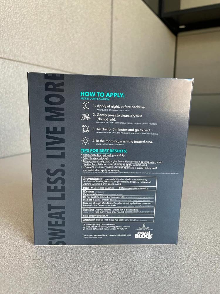 SweatBlock Maximum Strength Antiperspirant Sweat Wipes - For Excessive Sweat Protection - Extra Large - Up to 7 day protection per use - 10 Count - Unisex