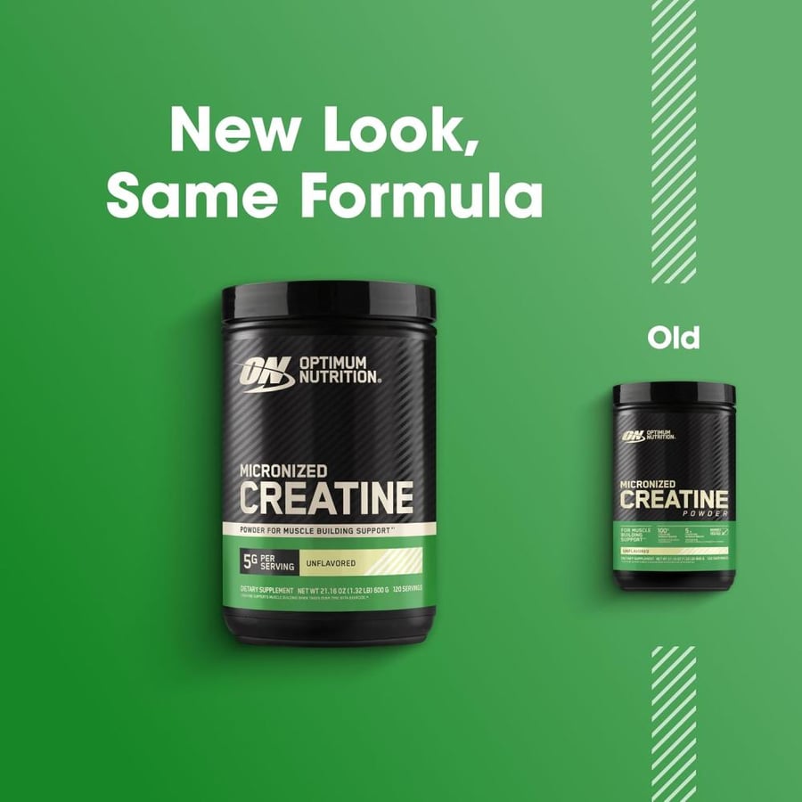 Optimum Nutrition (ON) Micronized Creatine Monohydrate Powder for Muscle Building Support - Unflavored, 600 Grams, 120 Servings