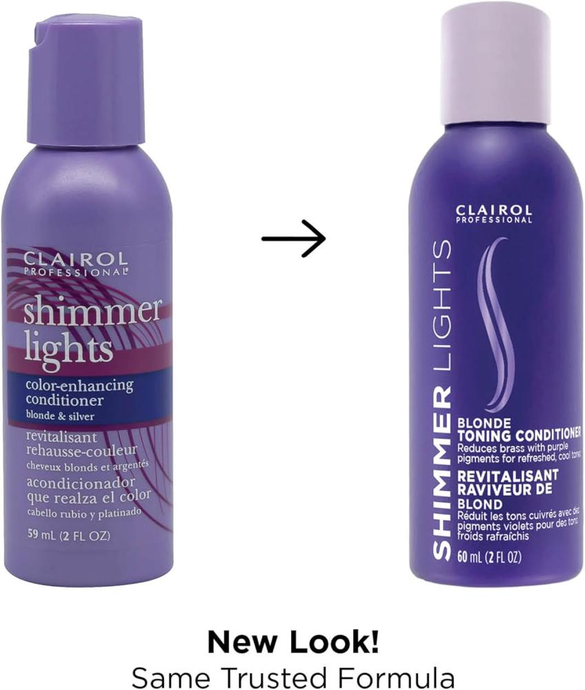 Clairol Professional Shimmer Lights Purple Conditioner | Neutralizes Brass & Yellow Tones | For Blonde, Silver, Gray & Highlighted Hair