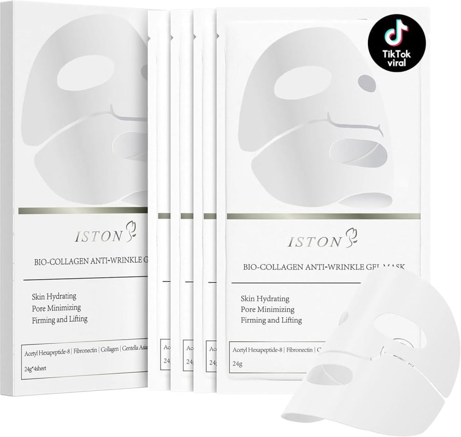 4 Pack Deep Collagen Face Mask with Real Collagen 2,160,000 PPB for Elasticity, Pore Minimization, Anti-Wrinkle, Lift & Hydration, TikTok Trend for Everything