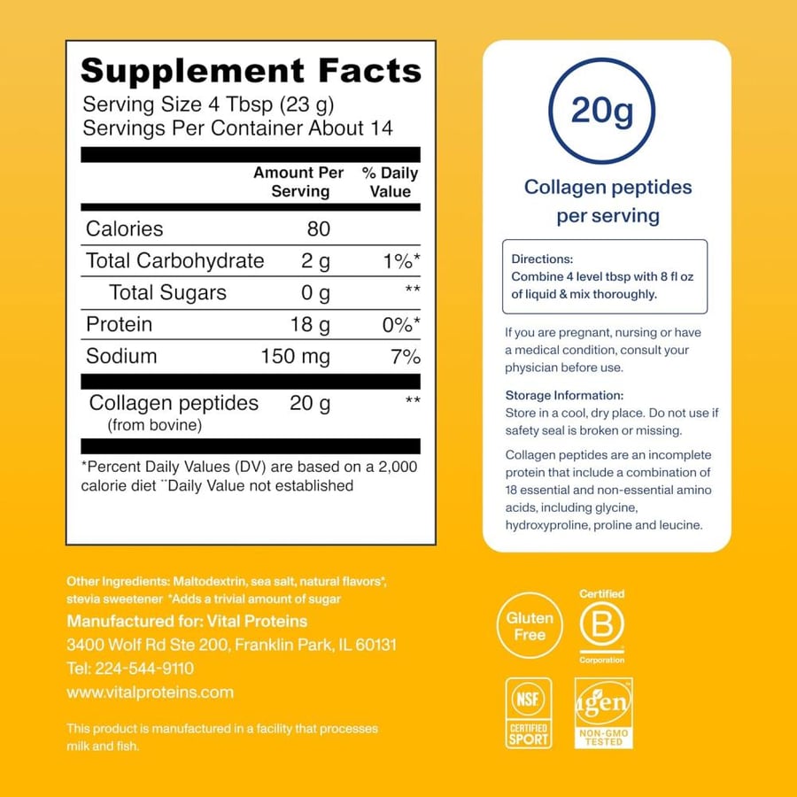 Vital Proteins Collagen Protein Powder Supplement (Vanilla, 11.5 oz (Pack of 1))