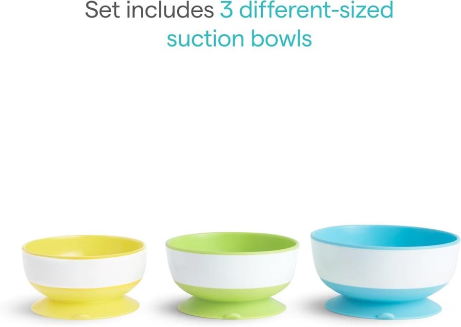 Munchkin Stay-Put Suction Bowls - 3pk