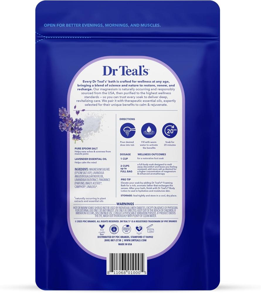 Dr Teal'S Epsom Soaking Salt Lavender Relax Sleep 1360 g