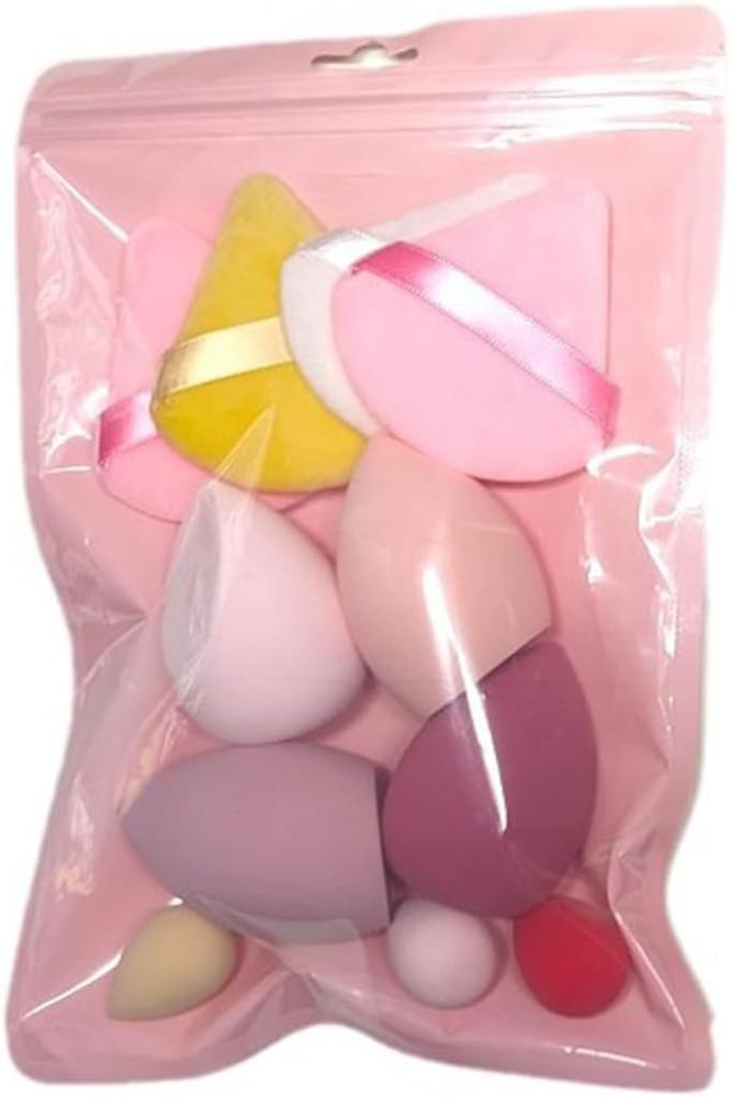 ToolHouse Makeup Sponge Set for Dry & Wet Use, 11 Pcs Multi Colored Soft Beauty Sponges, Foundation Blending Sponge for Liquid, Powder, Concealer and Cream, Makeup Tools (Pink)