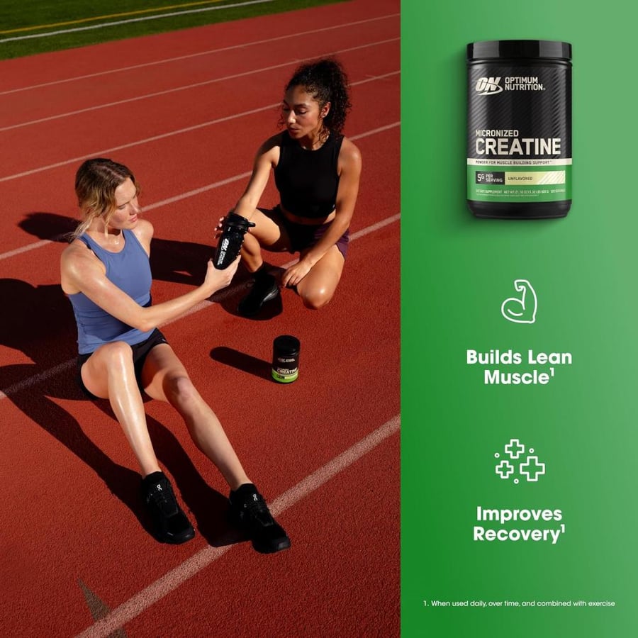 Optimum Nutrition (ON) Micronized Creatine Monohydrate Powder for Muscle Building Support - Unflavored, 600 Grams, 120 Servings