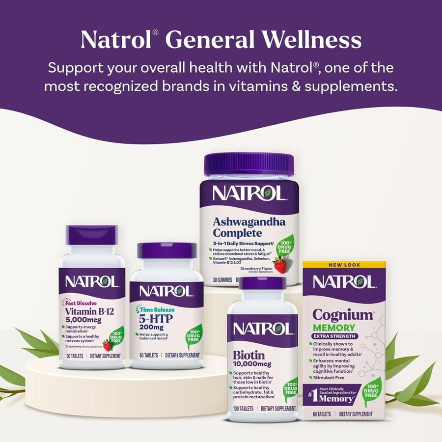 Natrol Vitamin B-12, Fast Dissolve, Maximum Strength, Strawberry, 5000 mcg, 100 Tablets
