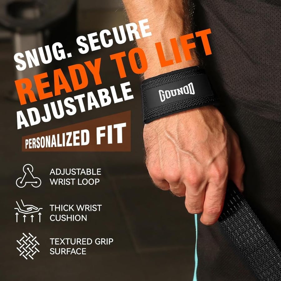 GOUNOD Lifting Straps for Weightlifting Padded Wrist Straps for Gym