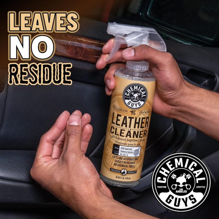 Chemical Guys SPI_109_16 Leather Cleaner and Leather Conditioner Kit for Use on Leather Apparel, Furniture, Car Interiors, Shoes, Boots, Bags & More (2-16 fl oz Bottles)