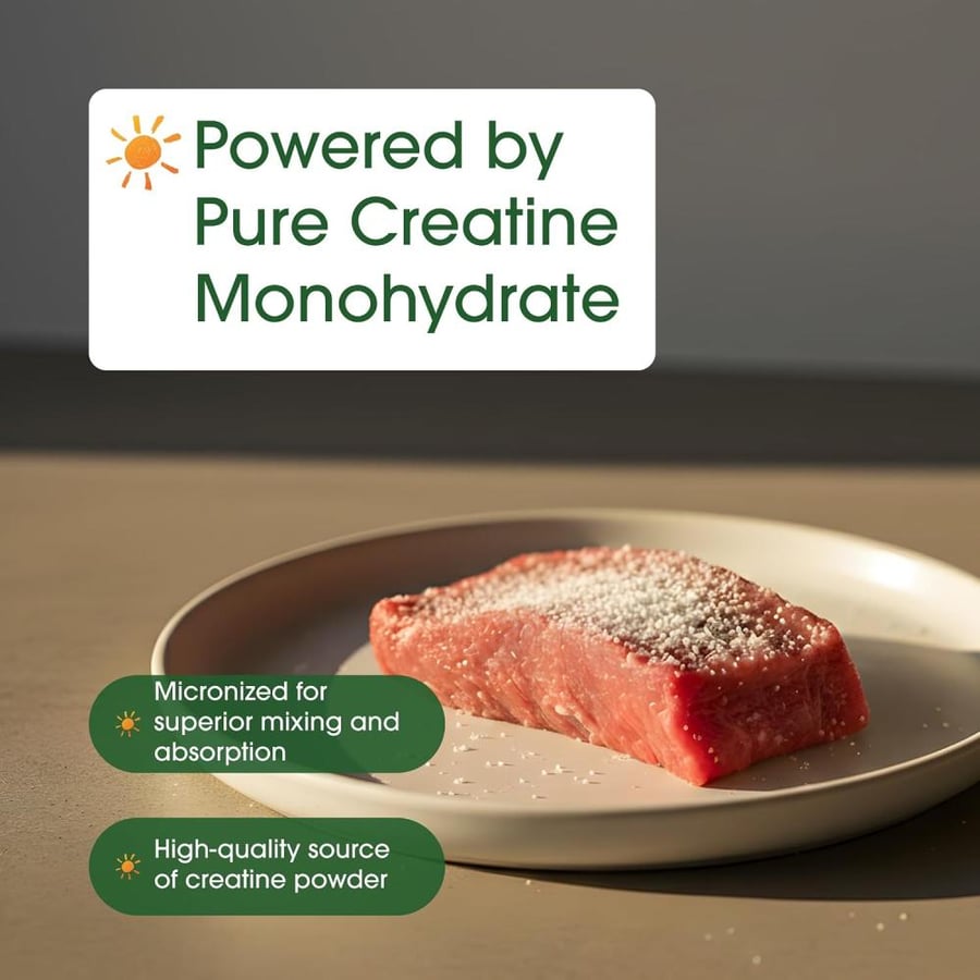 NatureBell Instant Creatine Monohydrate Powder 500 Grams, 5000mg Per Serving, Unflavored Micronized Creatine Powder - Pre Workout | Keto | Vegan | Dissolves Easy | Filler Free - 100 Servings (1.1Lb)