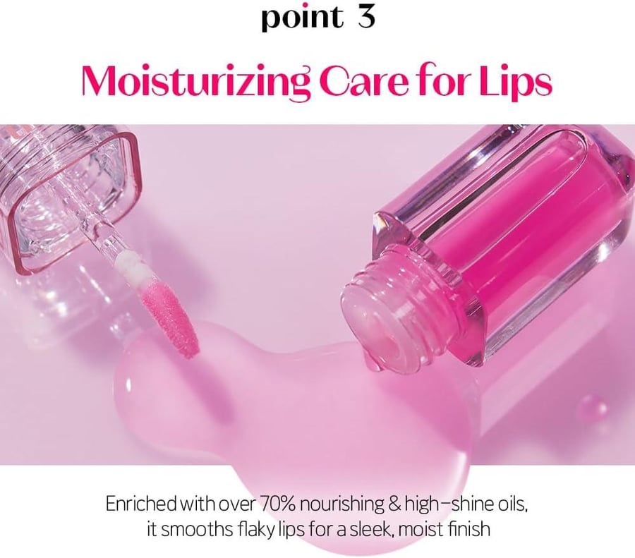 Etude Dear Darling Lip Oil Tint | Juicy, Moisture- Rich Formula | Shade 02-Plum Berry, 4.2ml