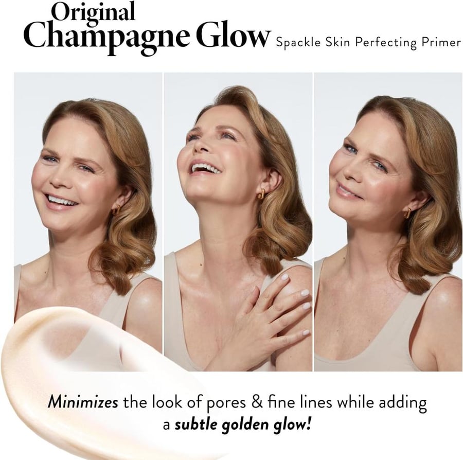 LAURA GELLER NEW YORK Spackle Primer - Champagne Glow - Super-Size 2 Fl Oz - Hyaluronic Acid Makeup Primer for Mature Skin