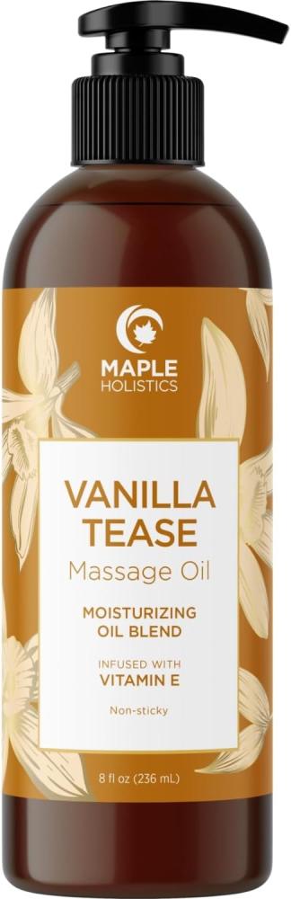 Relaxing Vanilla Scented Massage Oil - Nourishing Massage Oil for Massage Therapy and Moisturizing Body Oil for Dry Skin Care - Aromatherapy Oils for Full Body Massage with Jojoba and Almond O