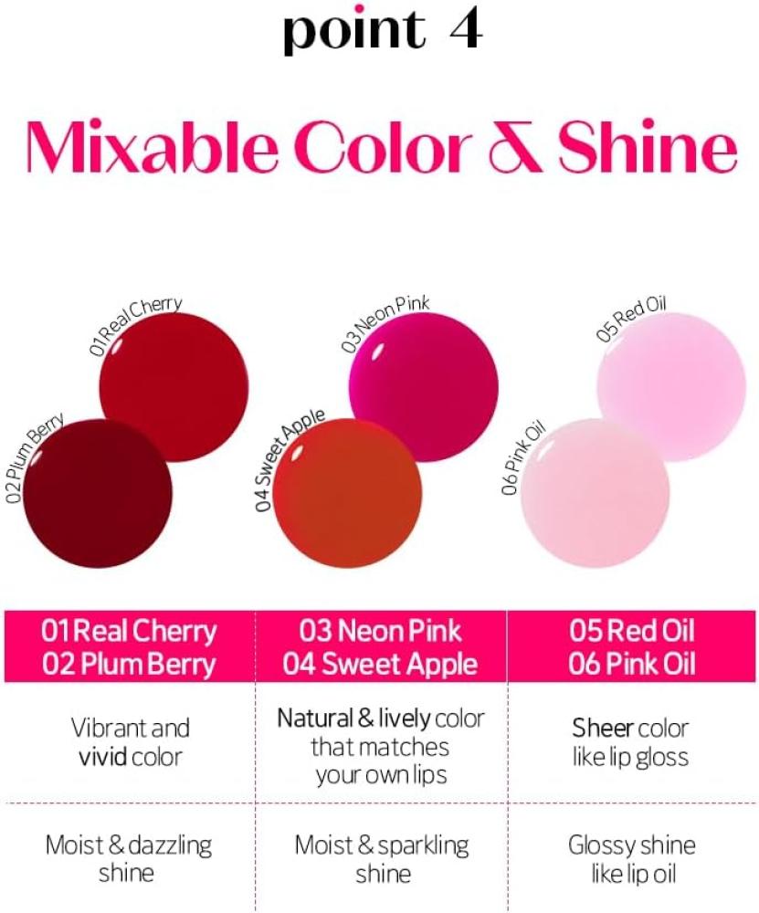 ETUDE Dear Darling Oil Tint #1 Real Cherry 4.2g | Lip Gloss Oil Moisturising & Power