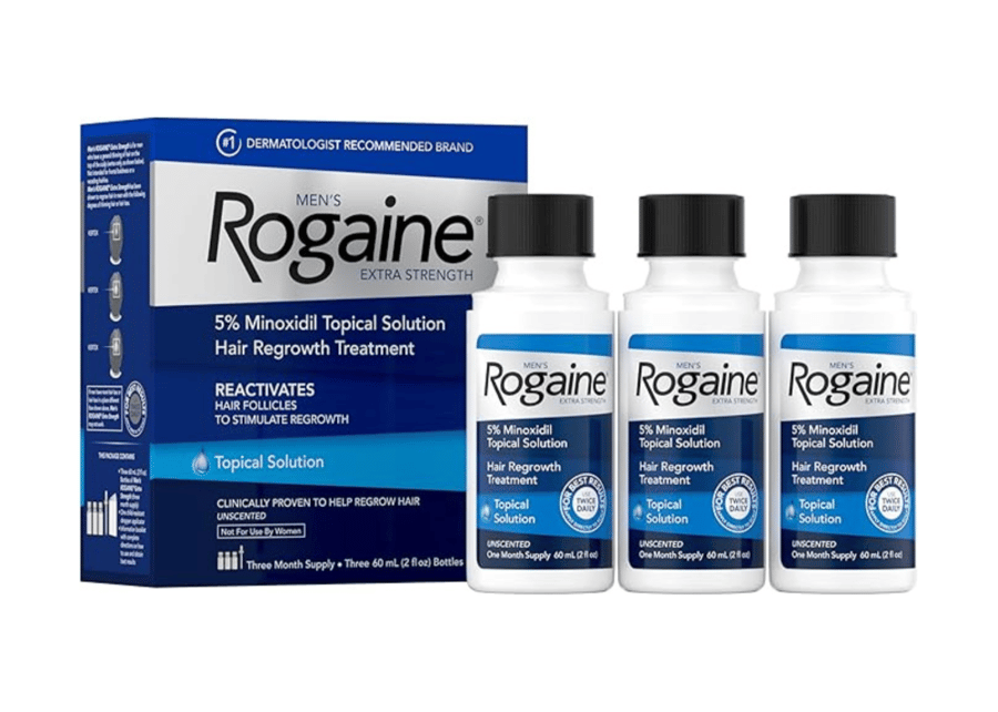 روجين Rogaine مينوكسيديل 5% علاج موضعي للرجال لتساقط الشعر الوراثي - 3 عبوات