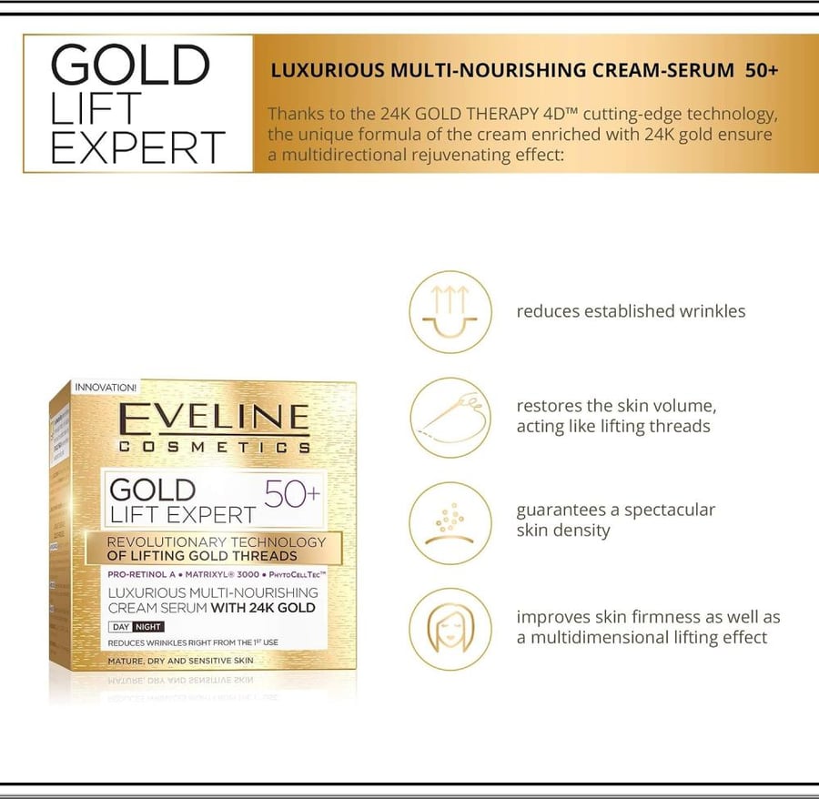 Eveline Gold Lift Expert Day And Night Cream 50+ 50Ml
