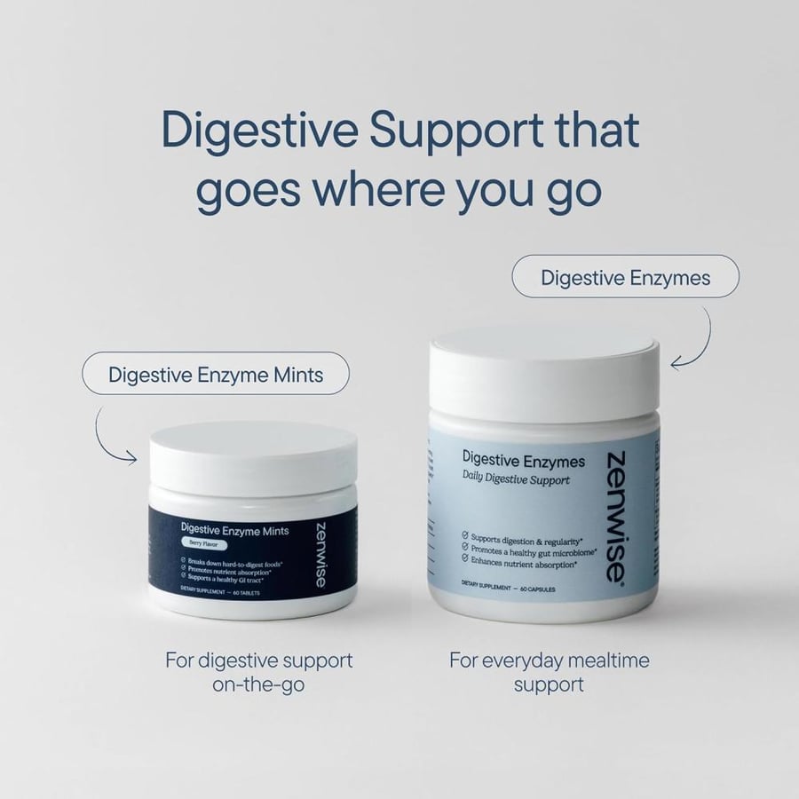 Zenwise Digestive Enzymes - Probiotic Multi with Probiotics and Prebiotics for Health + Bloating Relief Women Men, Bromelain More Gut Digestion 100 Count