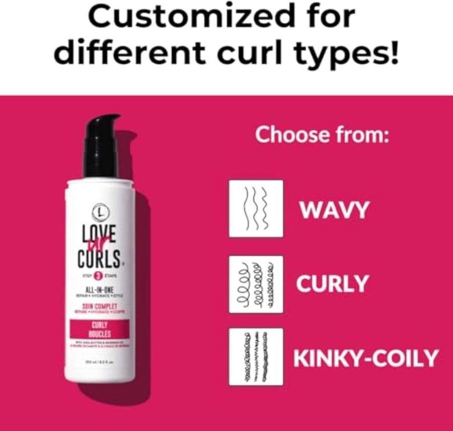 Love Ur Curls Curly Hair Products - Curl Cream Styler, Anti Frizz