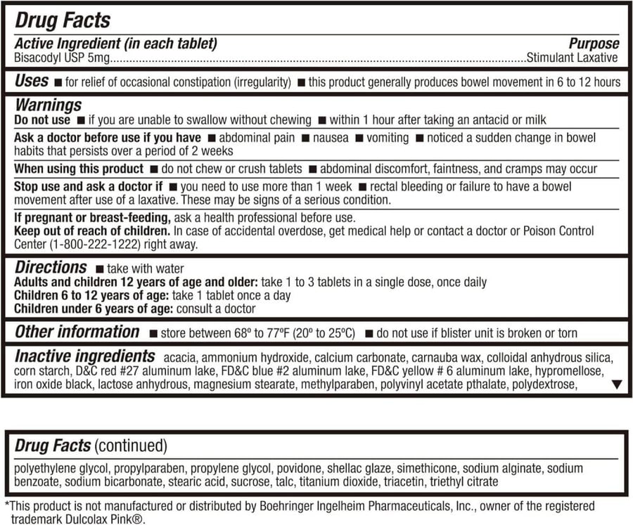 HealthA2Z® Woman's Gentle Laxative | Bisacodyl Stimulant Laxative 5mg | Constipation Relief | Gentle and Reliable | Overnight Relief (3 Pack x 25 tablest Each (75 Total))