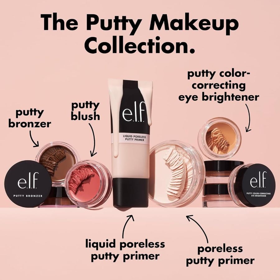e.l.f. Poreless Putty Primer, Silky, Skin-Perfecting, Lightweight, Long Lasting, Smooths, Hydrates, Minimizes Pores, Flawless Base, All-Day Wear, Flawless Finish, Ideal for All Skin Types, 0.74 Fl Oz