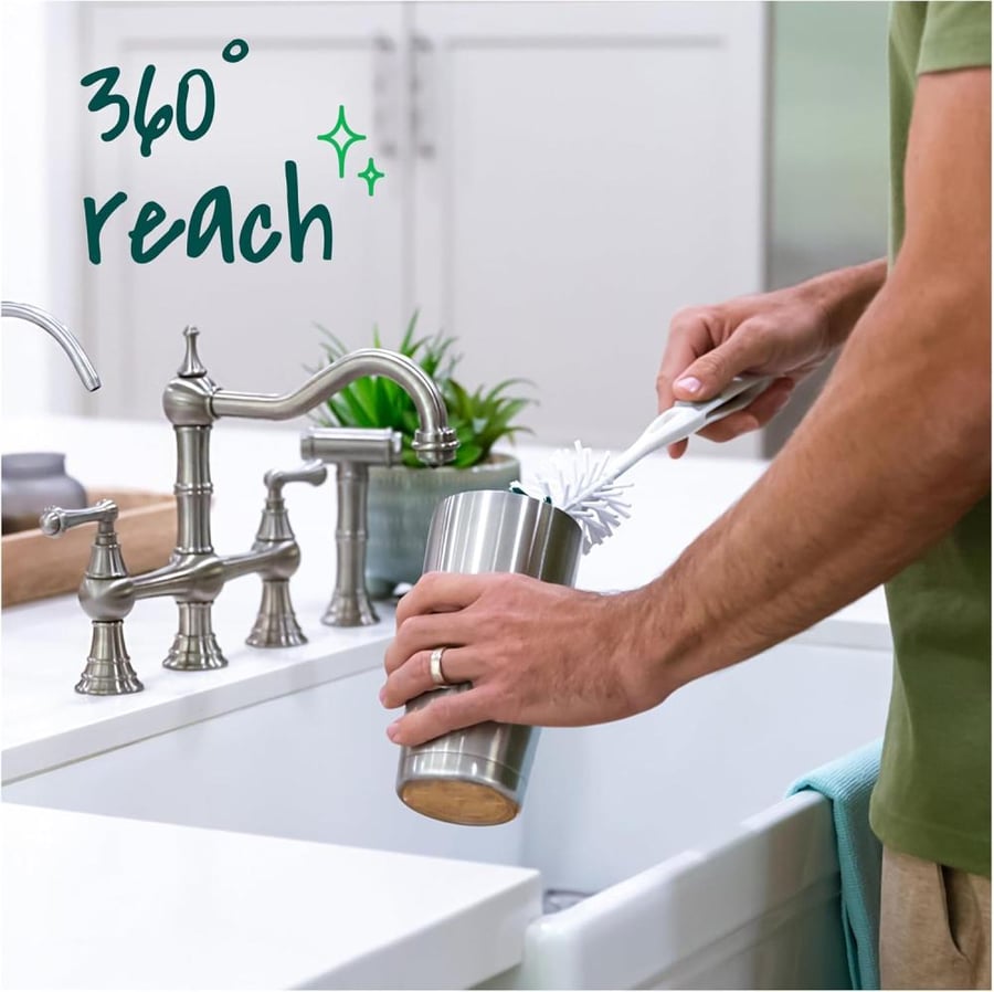 Scotch-Brite Glass and Water Bottle Brush, Long-Lasting Bristles, Safe On Multiple Types Of Water Bottles, Vases, And More