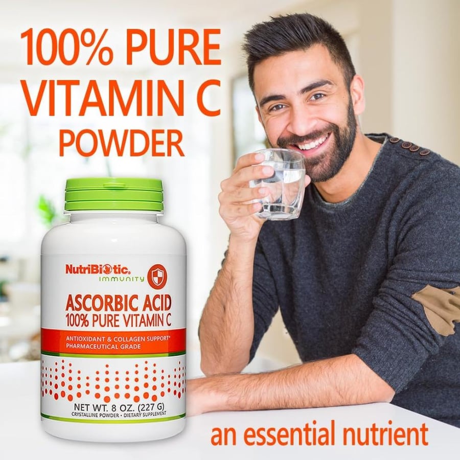 NutriBiotic Immunity Ascorbic Acid 100 Pure Vitamin-C Crystalline Powder (227g)