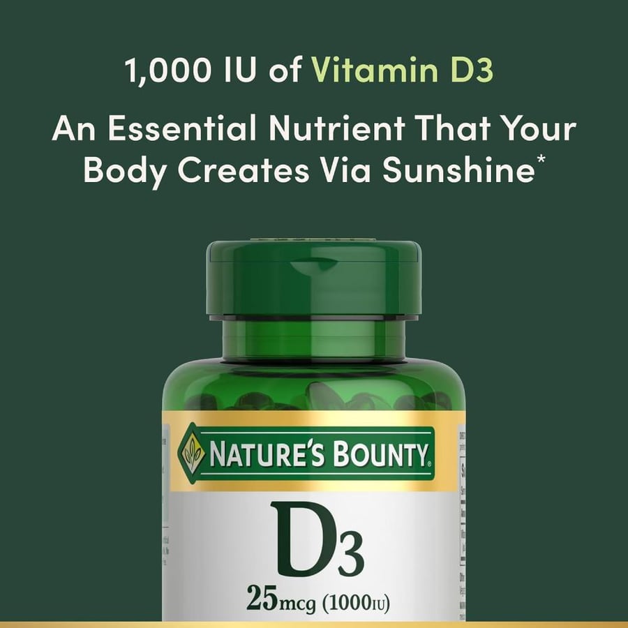 Nature's Bounty, D3, 25 mcg (1000 IU), 250 Rapid Release Softgels