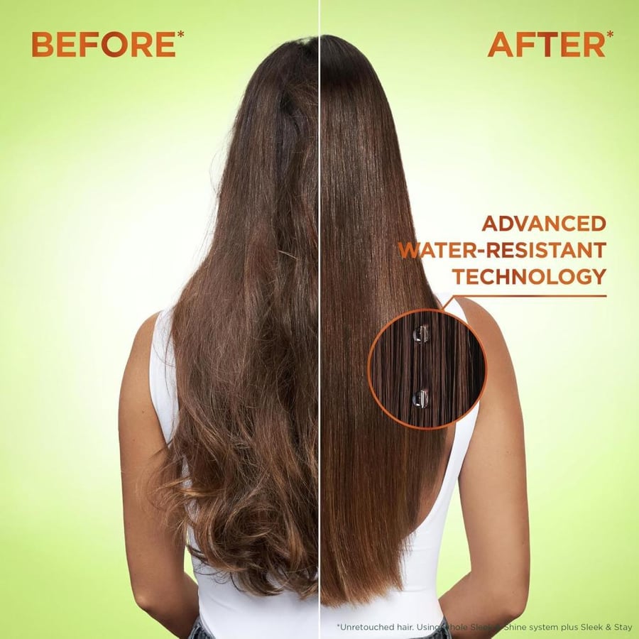 Garnier Fructis Sleek & Shine Shampoo (22 Fl Oz) + Conditioner (21 Fl Oz) Set for Frizzy, Dry Hair, Plant Keratin + Argan Oil (2 Items), 1 Kit (Packaging May Vary)