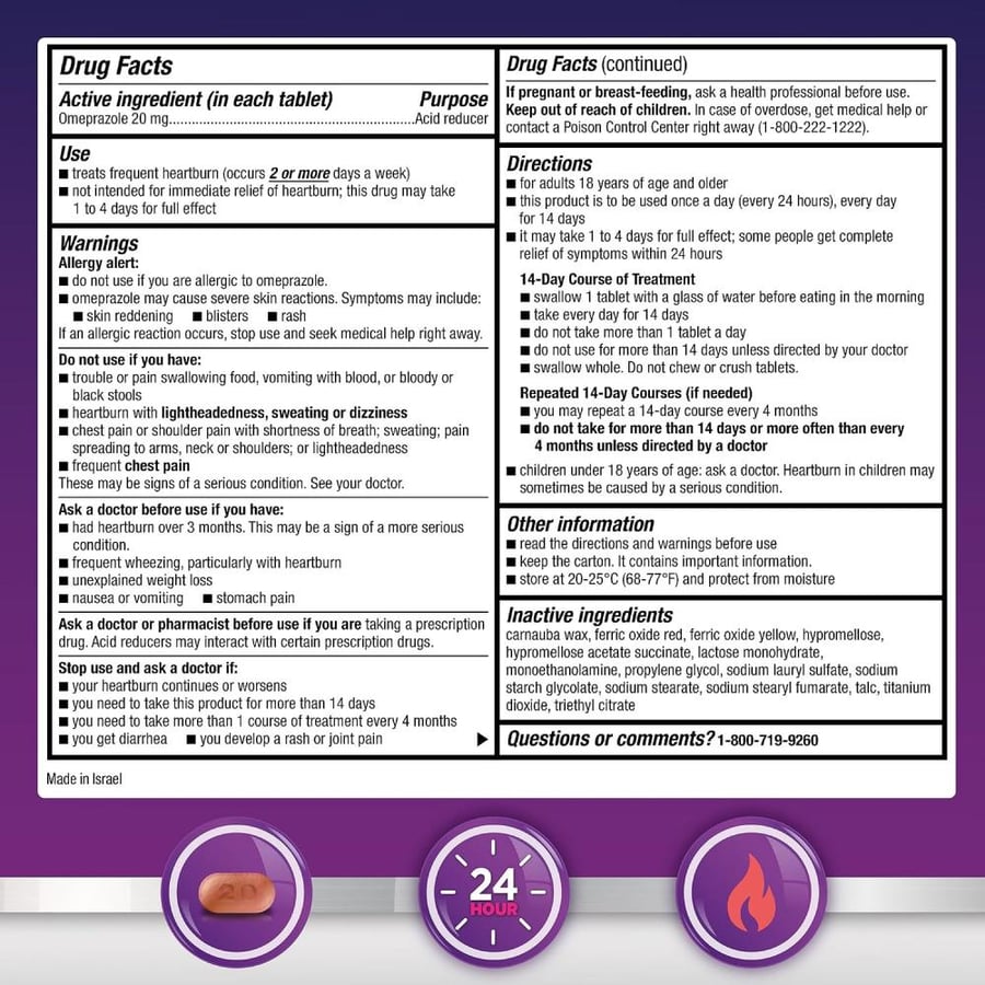 GoodSense Omeprazole Delayed Release, Acid Reducer Tablets 20 mg, 42 Count