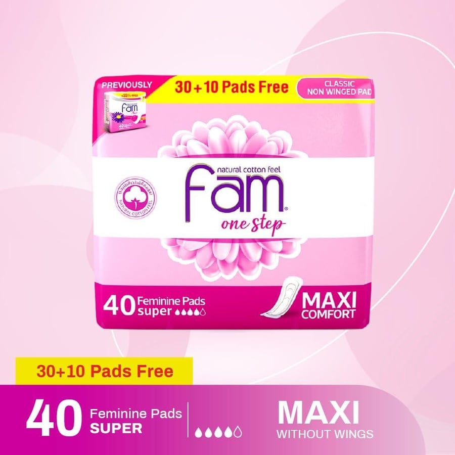 Fam Protect One Step Sanitary Pads 40 Pads 33% Off