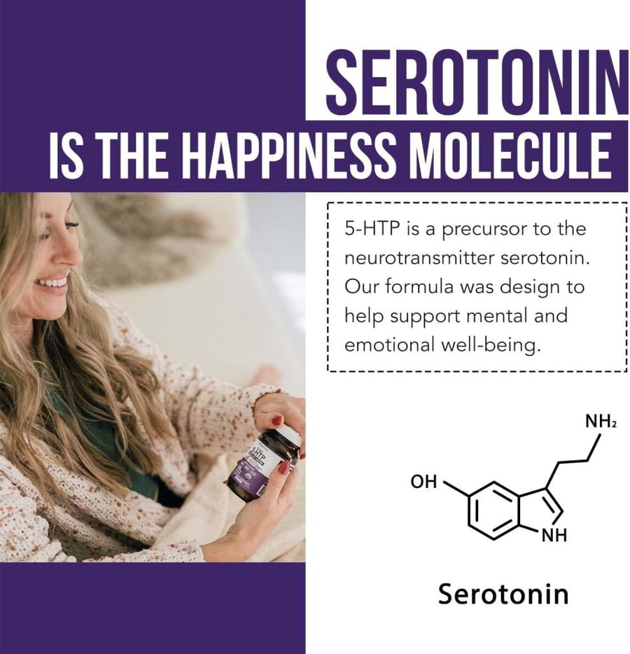 Triquetra Health - Organic 5HTP 200mg | 99% 5HTP Concentration, plus Vitamin B6 Cofactor & Lion's Mane | Water Extract
