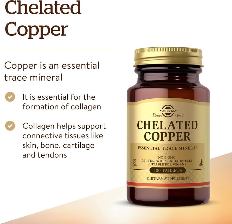 Solgar Chelated Copper Tablets, 100’s