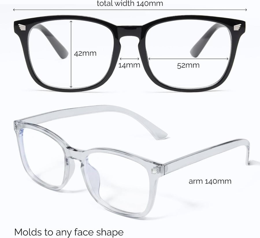 livho 2 Pack Blue Light Blocking Glasses, Computer Reading/Gaming/TV/Phones Glasses for Women Men,Anti Eyestrain & UV Glare