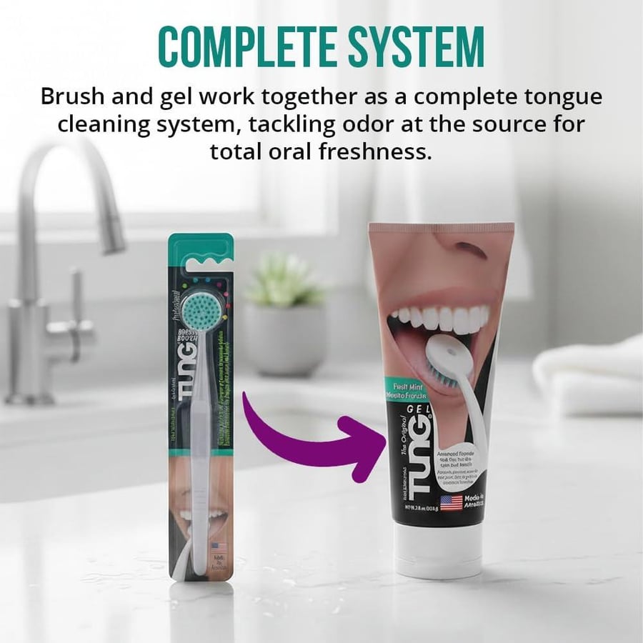 Tung Fresh Mint Gel/Tongue Cleaner - Pack of 2