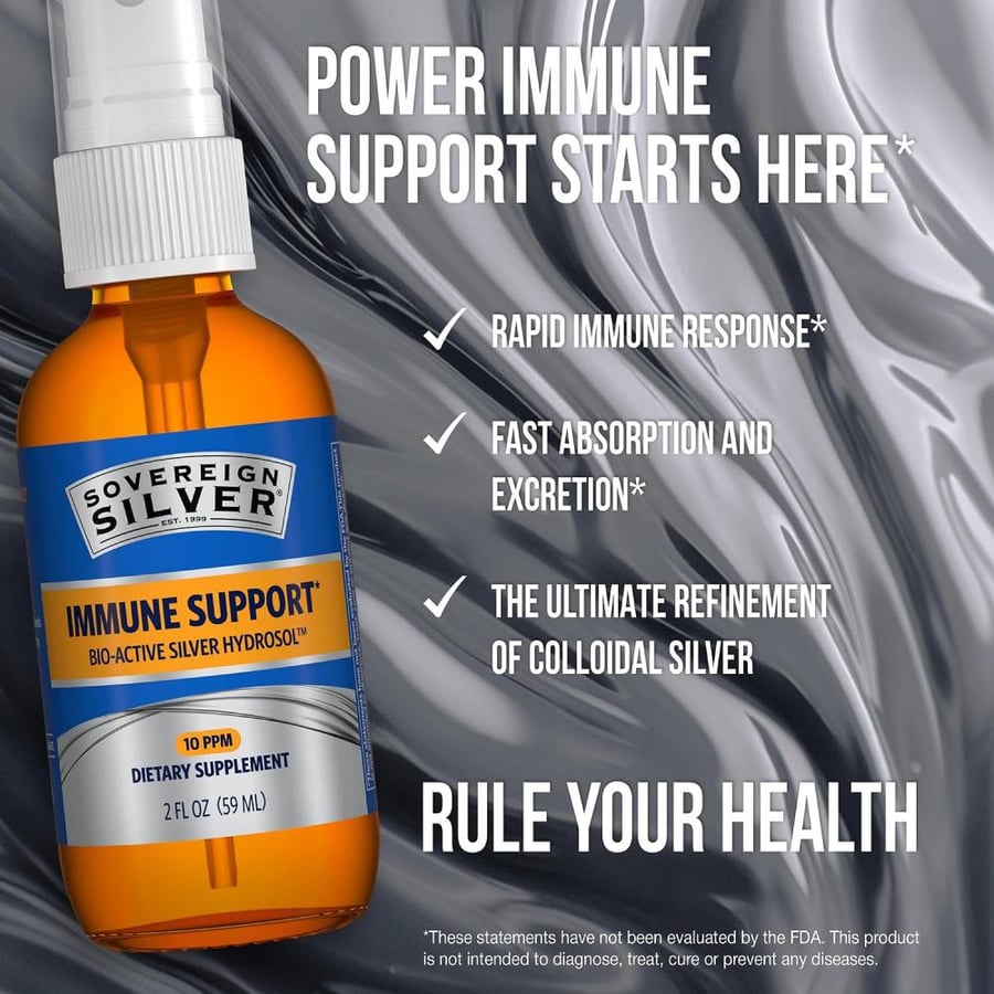 Sovereign Silver Bioactive Silver Hydrosol 10 PPM Fine Mist Spray, 2 oz.