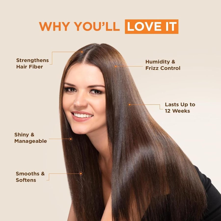 Kativa Brazilian Straightening Kit, 12 Weeks of Home Use Professional Straightening, with Organic Argan Oil, Shea Butter, Keratin & Amino Acids, for Straighter, Softer and Shinier Hair, All Hair Types
