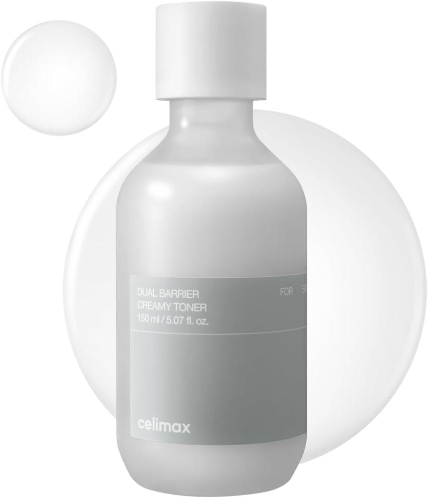 celimax Dual Barrier Creamy Toner | with Ceramides, Peptide, Oil & Alcohol Free, Facial Astringent, Long Lasting Hydration, Calming, Soothing, Non Irritating,150ml