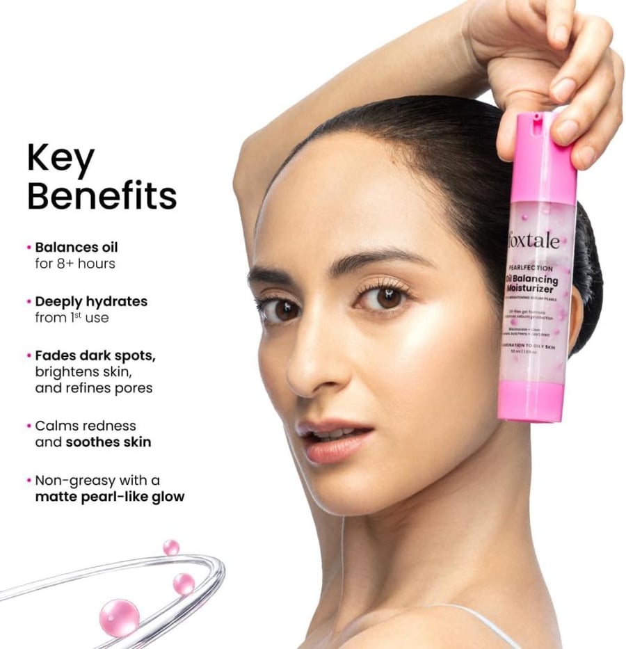 Foxtale Oil-Balancing Gel Moisturizer for Oily Skin with Niacinamide, 50ml