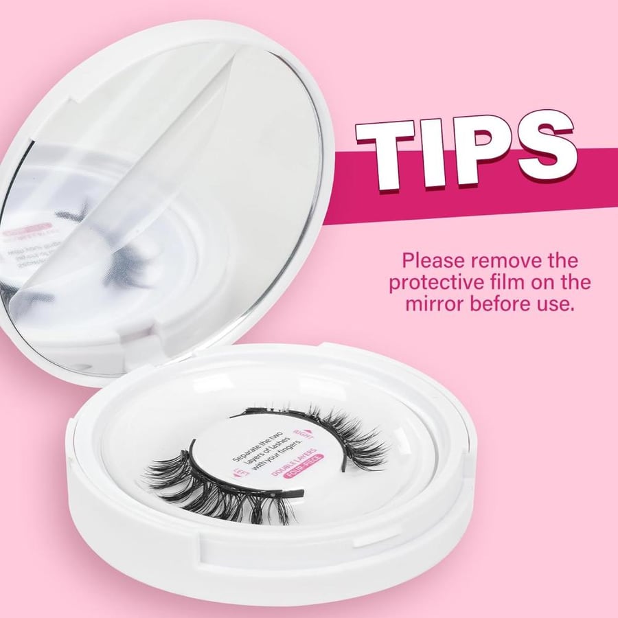 Magnetic Eyelashes with Applicator, Reusable False Lashes No Glue Needed, Strong & Lightweight,Easy to Apply and Comfortable for Daily Wear (1Pair,Charm)