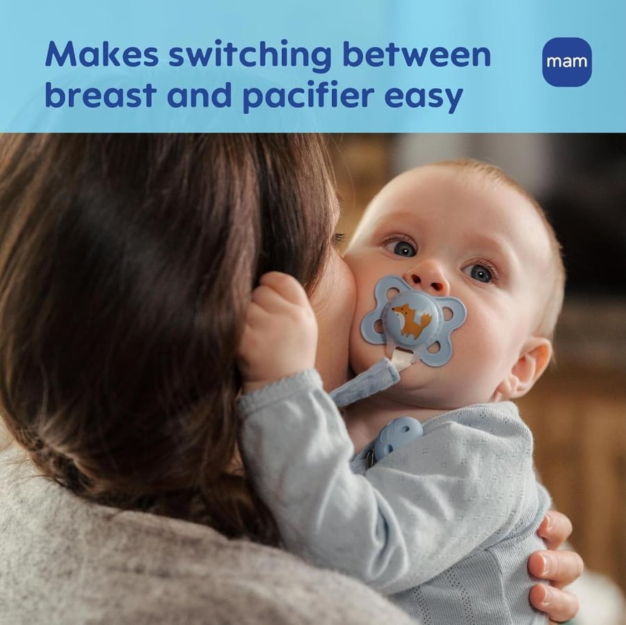 MAM Original Matte Baby Pacifier, Shape Helps Promote Healthy Oral Development, Sterilizer Case, 2 Pack, 0-6 Months, Girl,2 Count (Pack of 1)