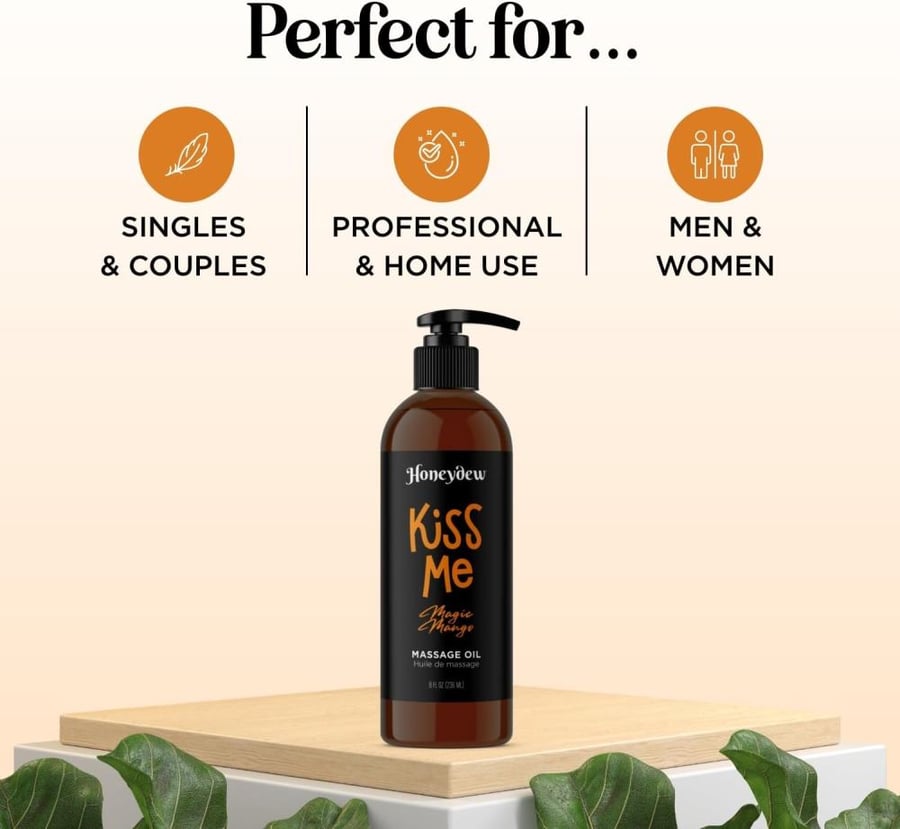 Maple Holistics Mango Sensual Massage Oil for Couples - Alluring Tropical Oil for Full Body Massages, Vegan and Non-Greasy