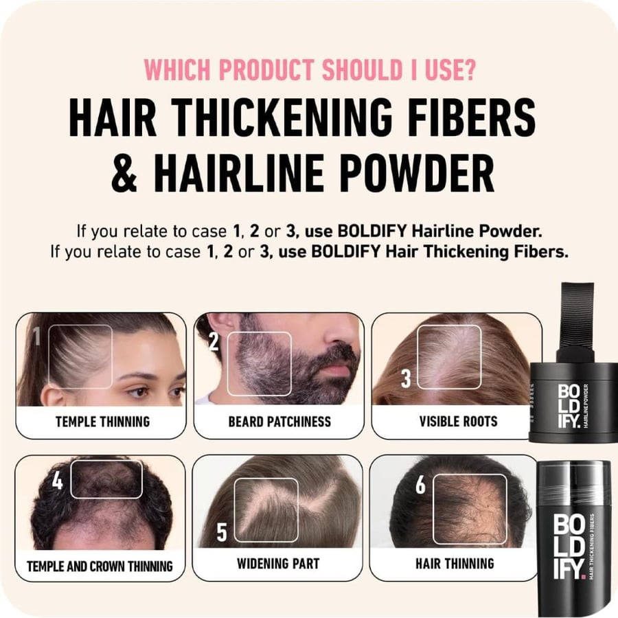 Boldify Hairline Powder, Root Touch Up Hair Color Ash Brown 4g