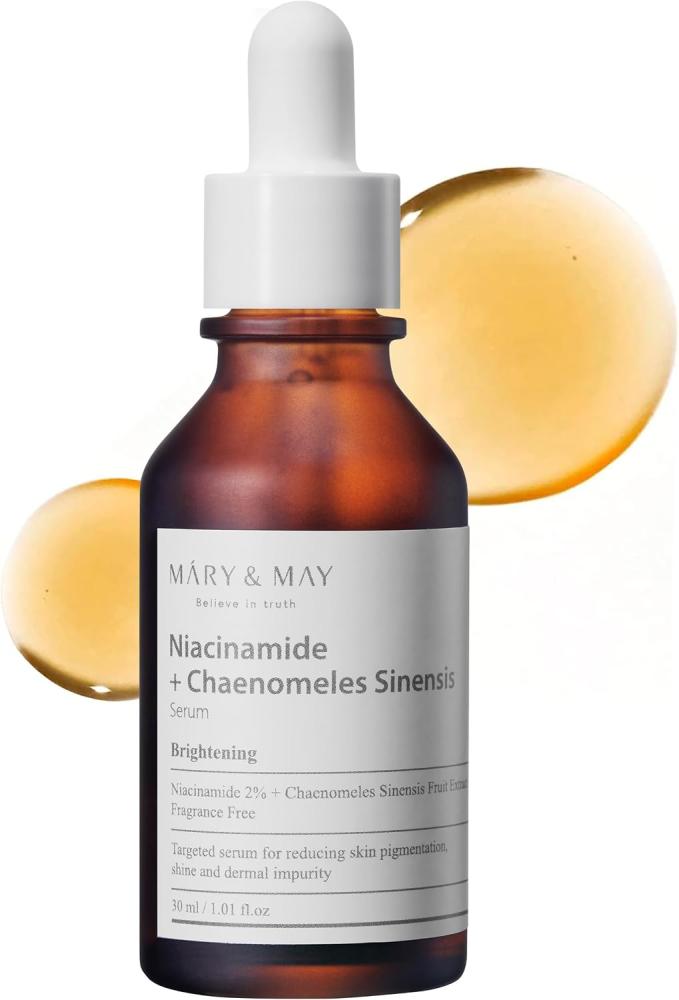 Mary&May Niacinamide Chaenomeles Sinensis Serum 1.01 Fl Oz / 30ml | Dark spots Care, Reduce Oil, Improve Uneven Skin Tone, Fragrance Free, Korean Skincare, marynmay…