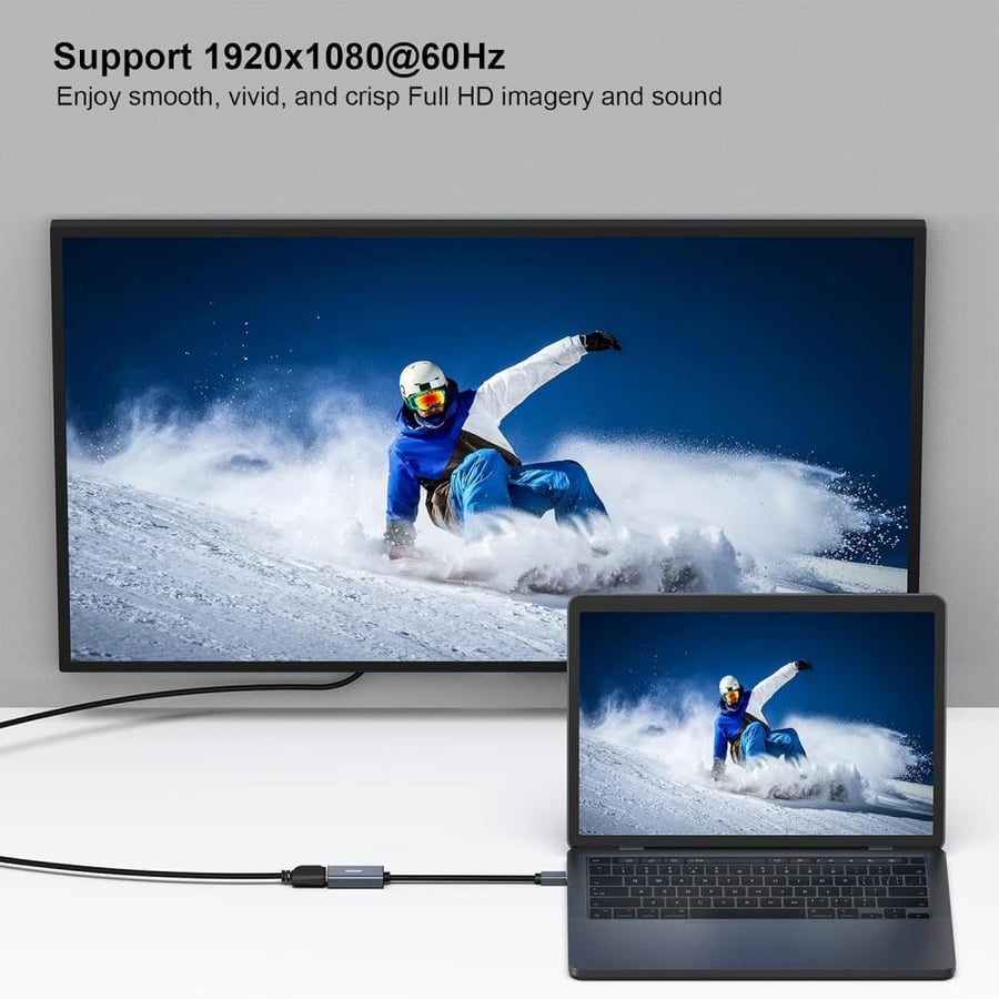 Mini DisplayPort to HDMI Adapter, Benfei Mini DP to HDMI Adapter Compatible with MacBook Air/Pro, Microsoft Surface Pro/Dock, Monitor, Projector and More - Grey